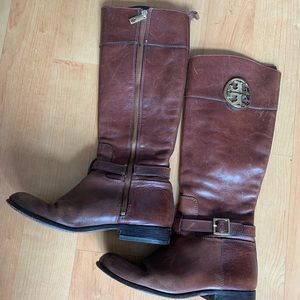 Tory Burch, Brown Patterson Riding Boots size 8